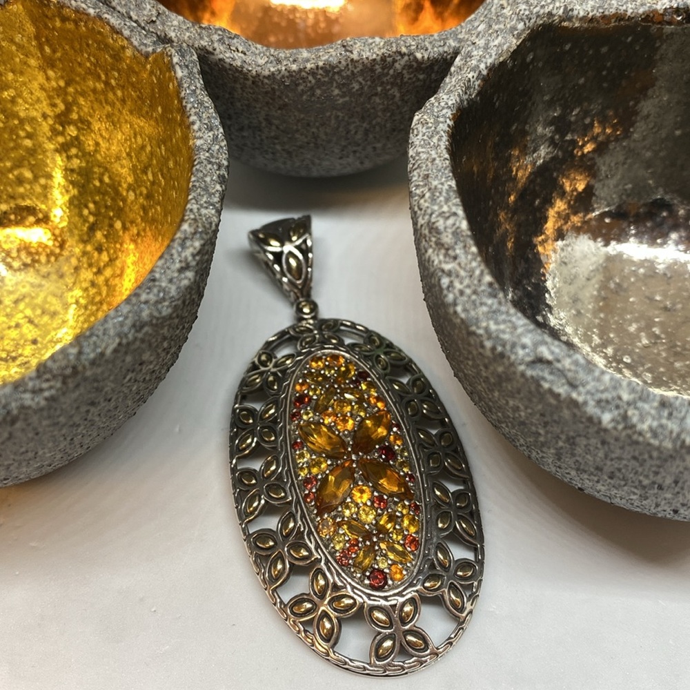 John Hardy Batu Kawung Silver 18K Enhancer Pendant - Picture 11 of 16